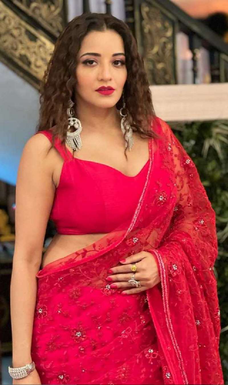 monalisa red saree indian tv actress 4