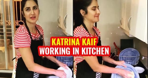 katrina kaif working in kitchen doing dishes viral video