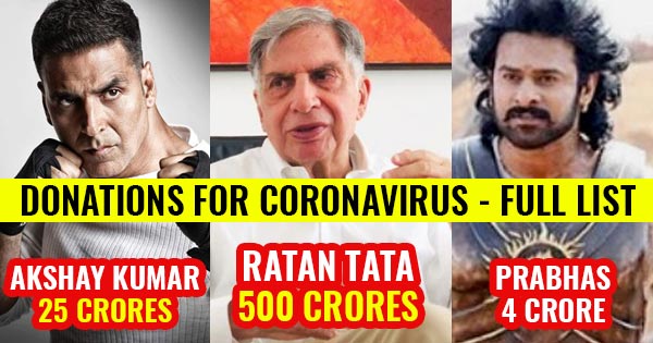donations for coronavirus ratan tata akshay kumar prabhas