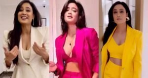 shweta tiwari cleavage pantsuit stylish tv actress