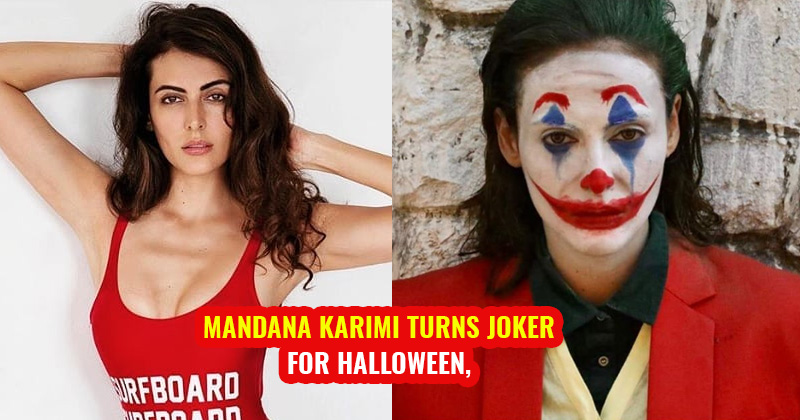 mandana karimi celebrities dress up as joker for halloween