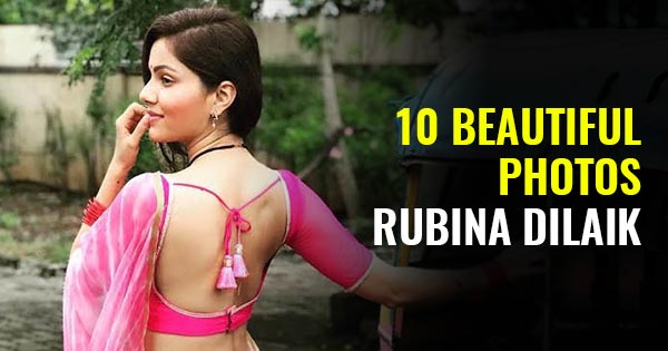 rubina dilaik in low waist saree navel backless indian tv actress