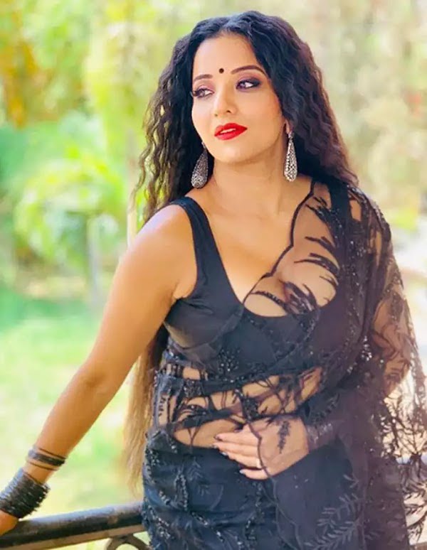 monalisa black saree tv actress