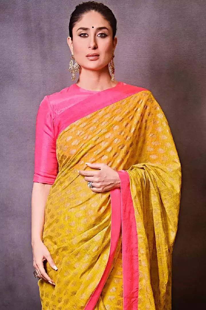 kareena kapoor pink yellow saree