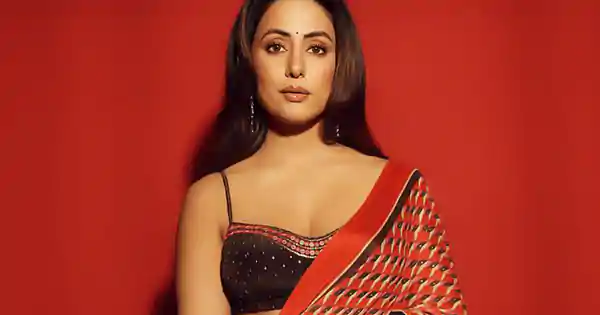hina khan in stylish saree bralette shinda shinda no papa actress