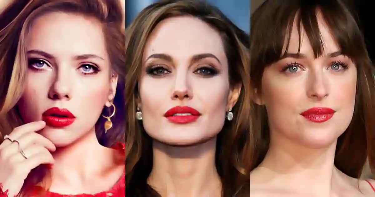 hollywood actresses with red lips celebrities