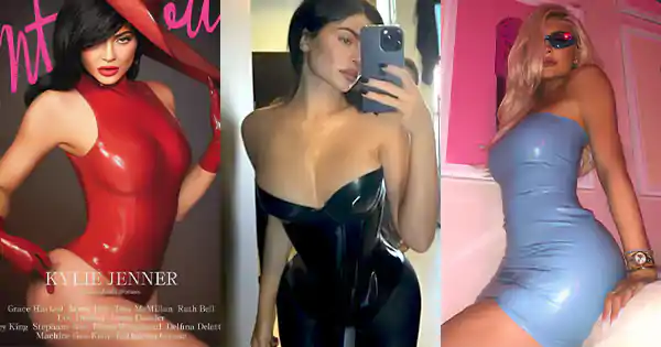 kylie jenner in latex leather outfits
