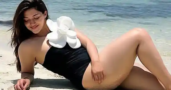 mehreen pirzada black swimsuit legs indian actress