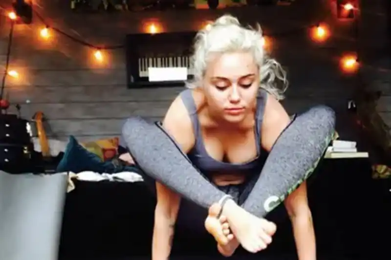 miley cyrus yoga hollywood celebrity