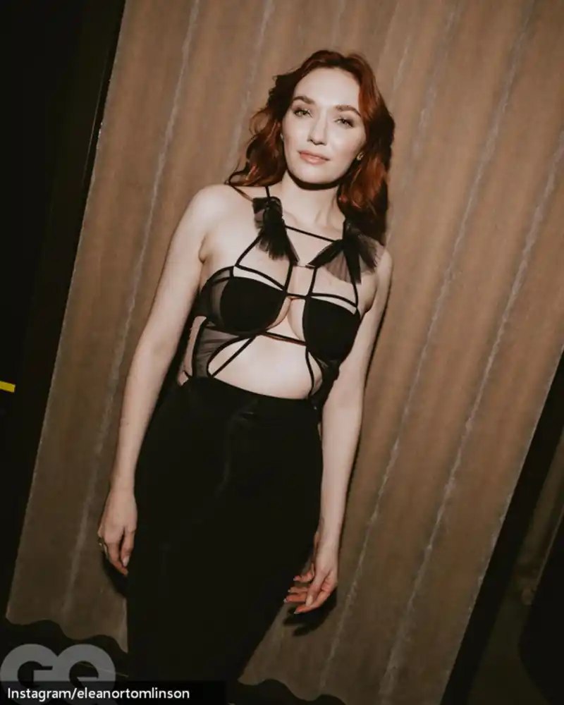 eleanor tomlinson black dress english actress 12